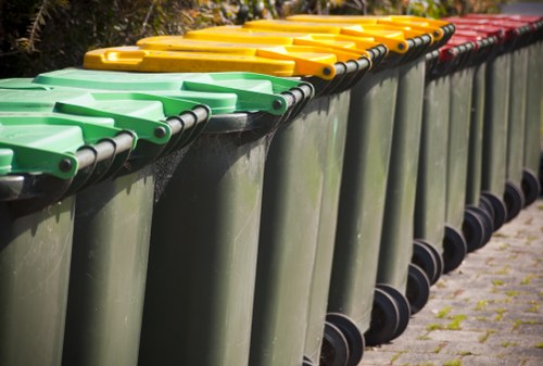 Construction site managing builder's waste in South West London